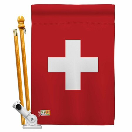 COSA 28 x 40 in. Switzerland Flags of the World Nationality Impressions Vertical House Flag Set CO2055731